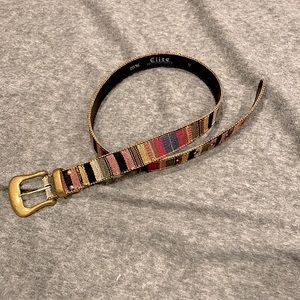 3/$12 🌻 Embroidered belt with gold fastenings, 36” total length